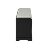 Homes Collection Wood Storage Bench with 3 Drawers and 3 Baskets,Black