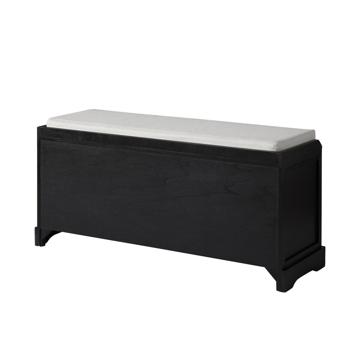Homes Collection Wood Storage Bench with 3 Drawers and 3 Baskets,Black