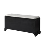 Homes Collection Wood Storage Bench with 3 Drawers and 3 Baskets,Black