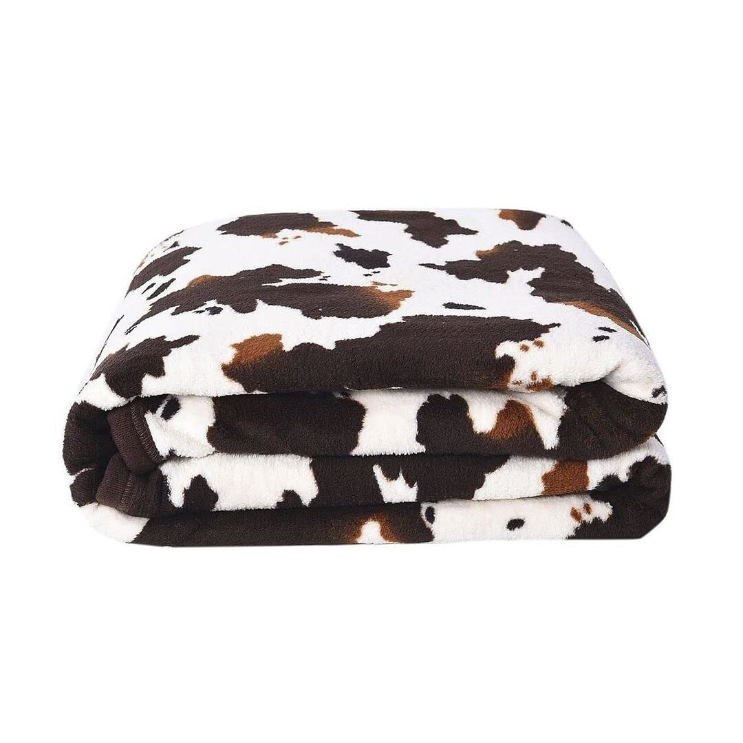 Homesmart Brown Cow Print Warm & Cozy Coral Fleece Blanket 60x78 Gifts