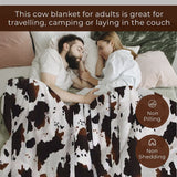 Homesmart Brown Cow Print Warm & Cozy Coral Fleece Blanket 60x78 Gifts