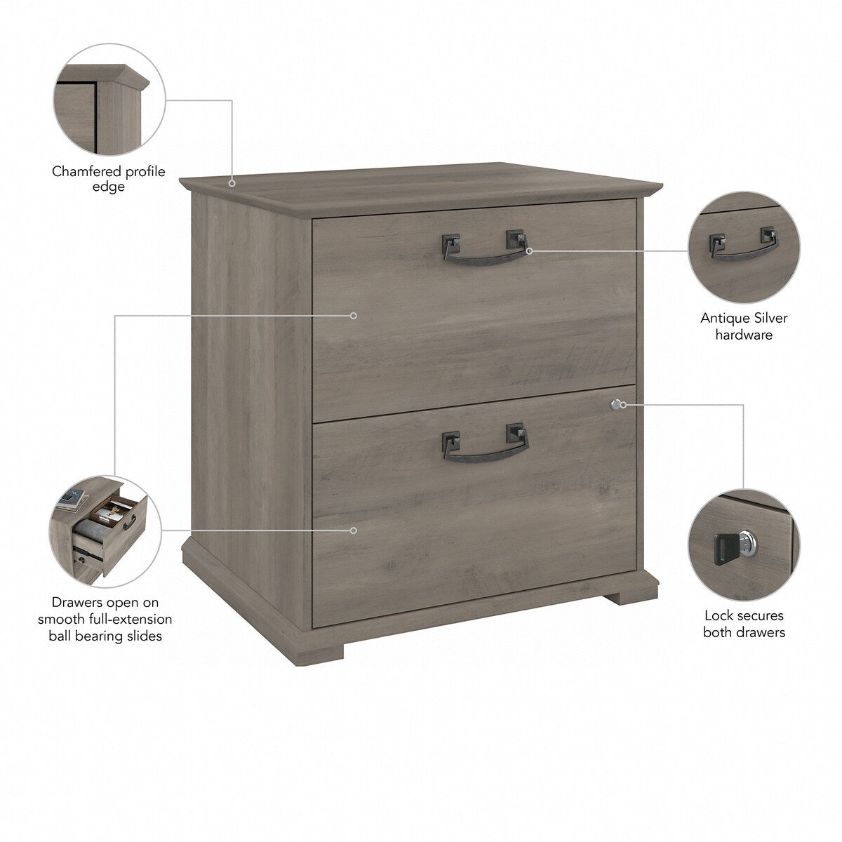 Homestead Farmhouse 2 Drawer Accent Cabinet by Bush Furniture