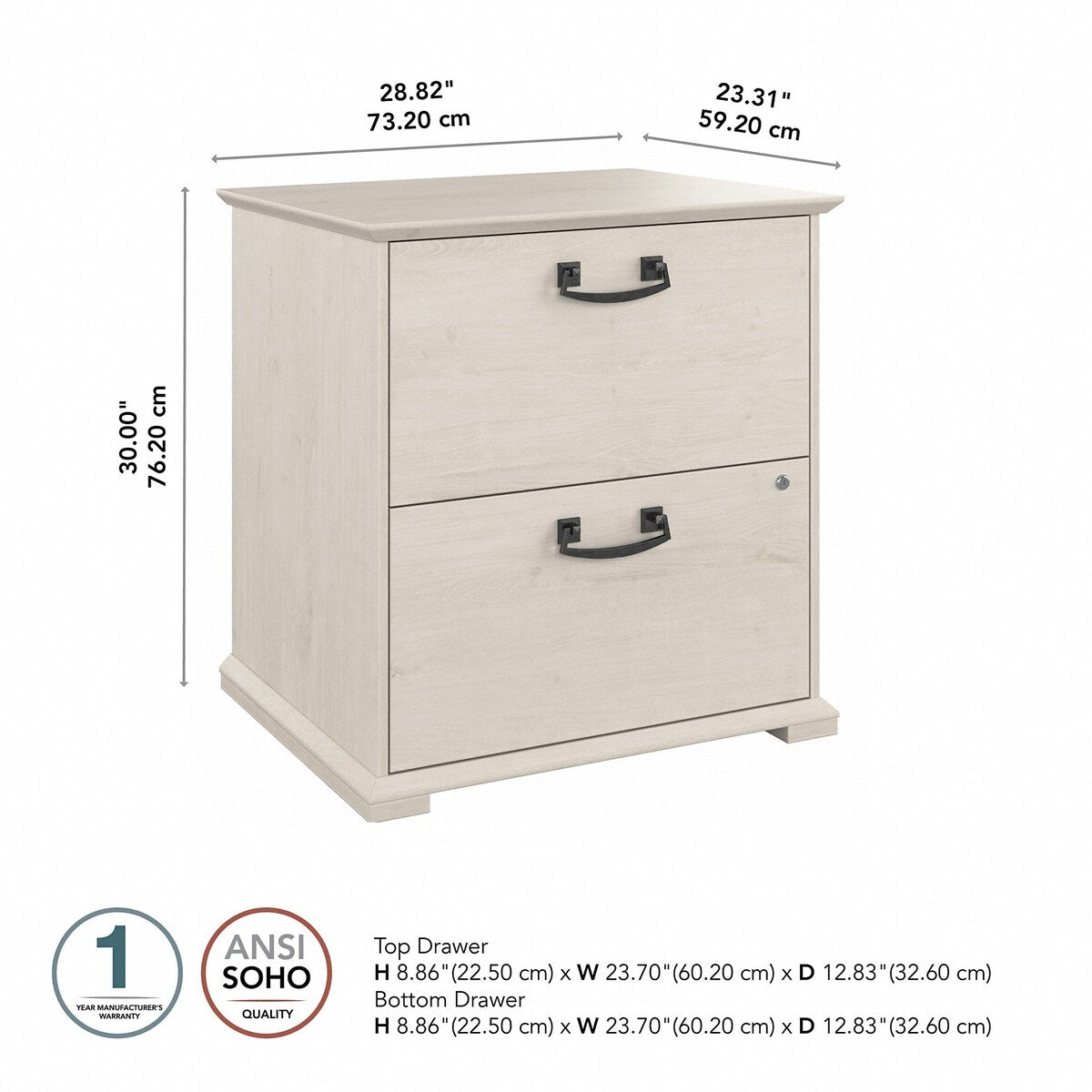 Homestead Farmhouse 2 Drawer Accent Cabinet by Bush Furniture