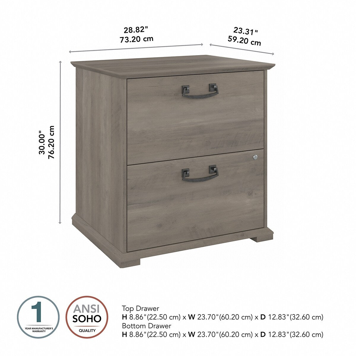 Homestead Farmhouse 2 Drawer Accent Cabinet by Bush Furniture