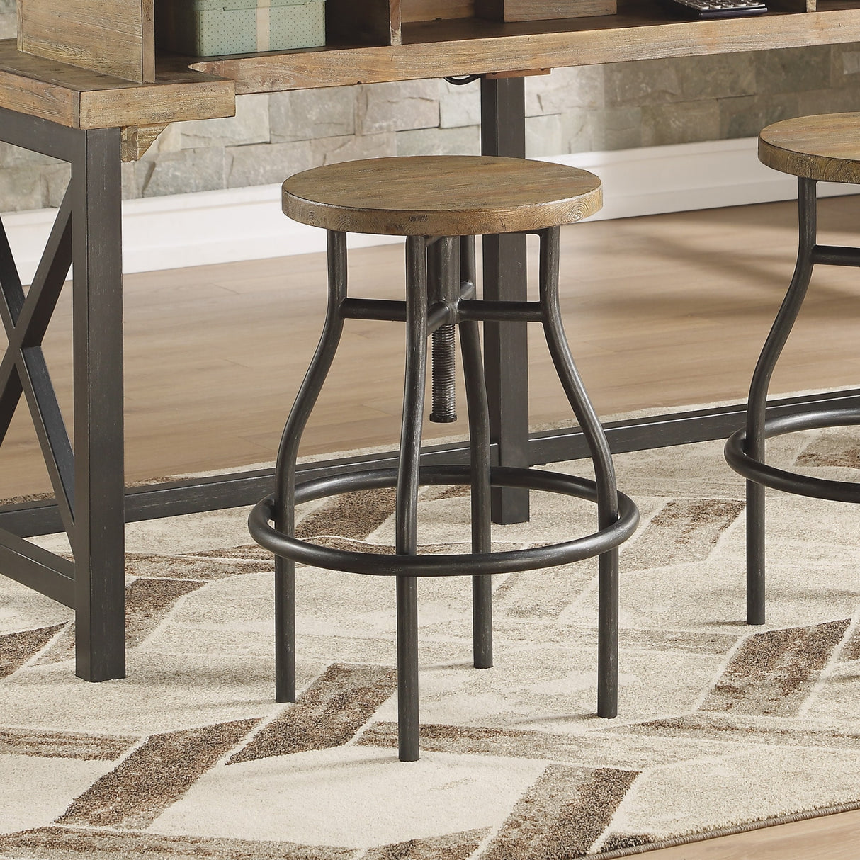 Carpenter Brown Metal Stool by Homestyles - 18" x 16" x 18"