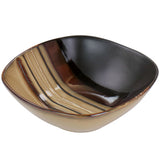 Hometrends 12 Piece Soft Square Stoneware Dinnerware Set in Brown - 12 pc