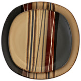 Hometrends 12 Piece Soft Square Stoneware Dinnerware Set in Brown - 12 pc