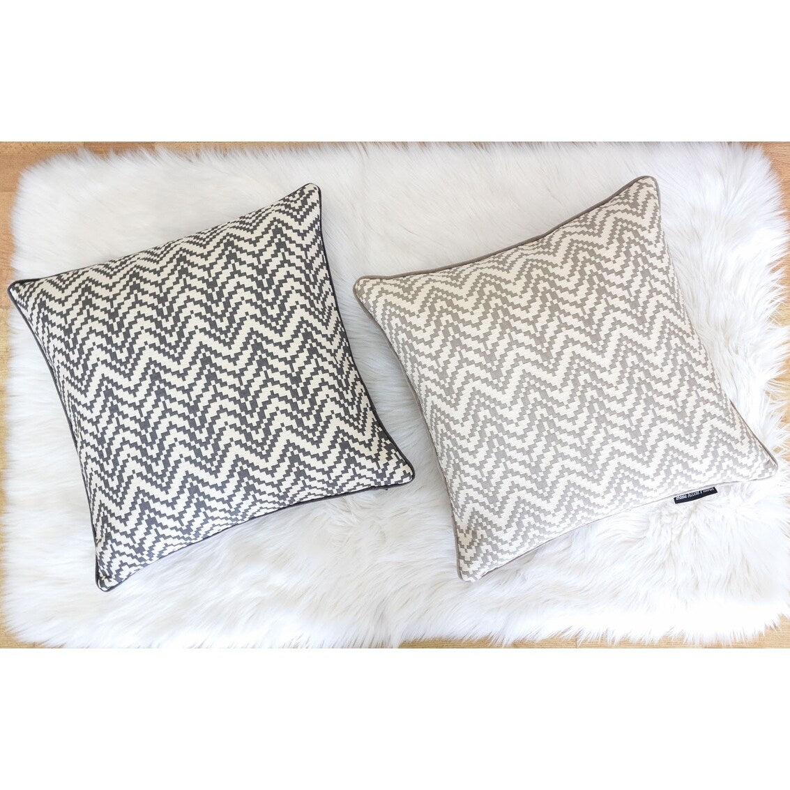 Homey Cozy Velvet Chevron Throw Pillow Cover & Insert - Set of 2