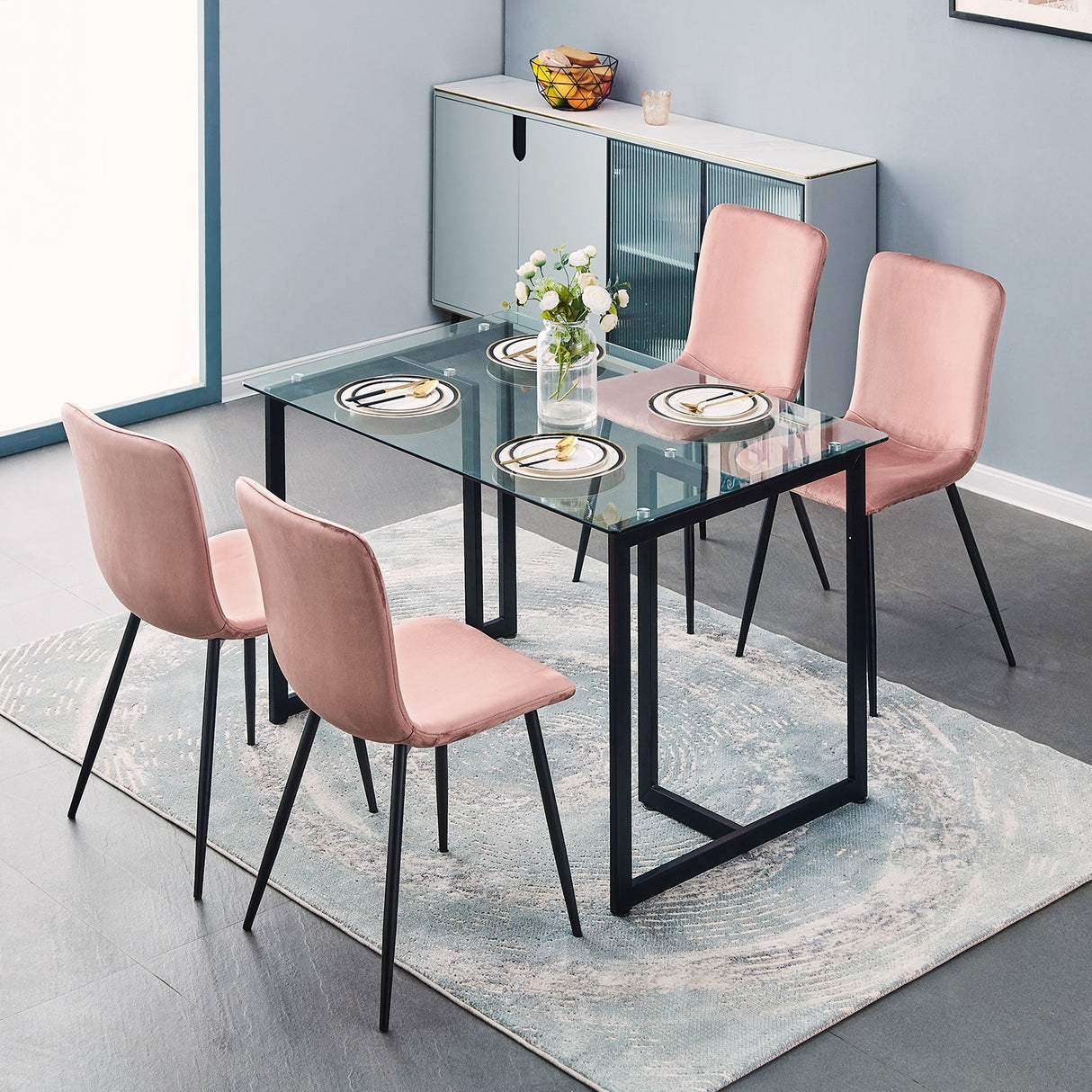 Homy Casa Upholstered Side Chair (Set of 4)