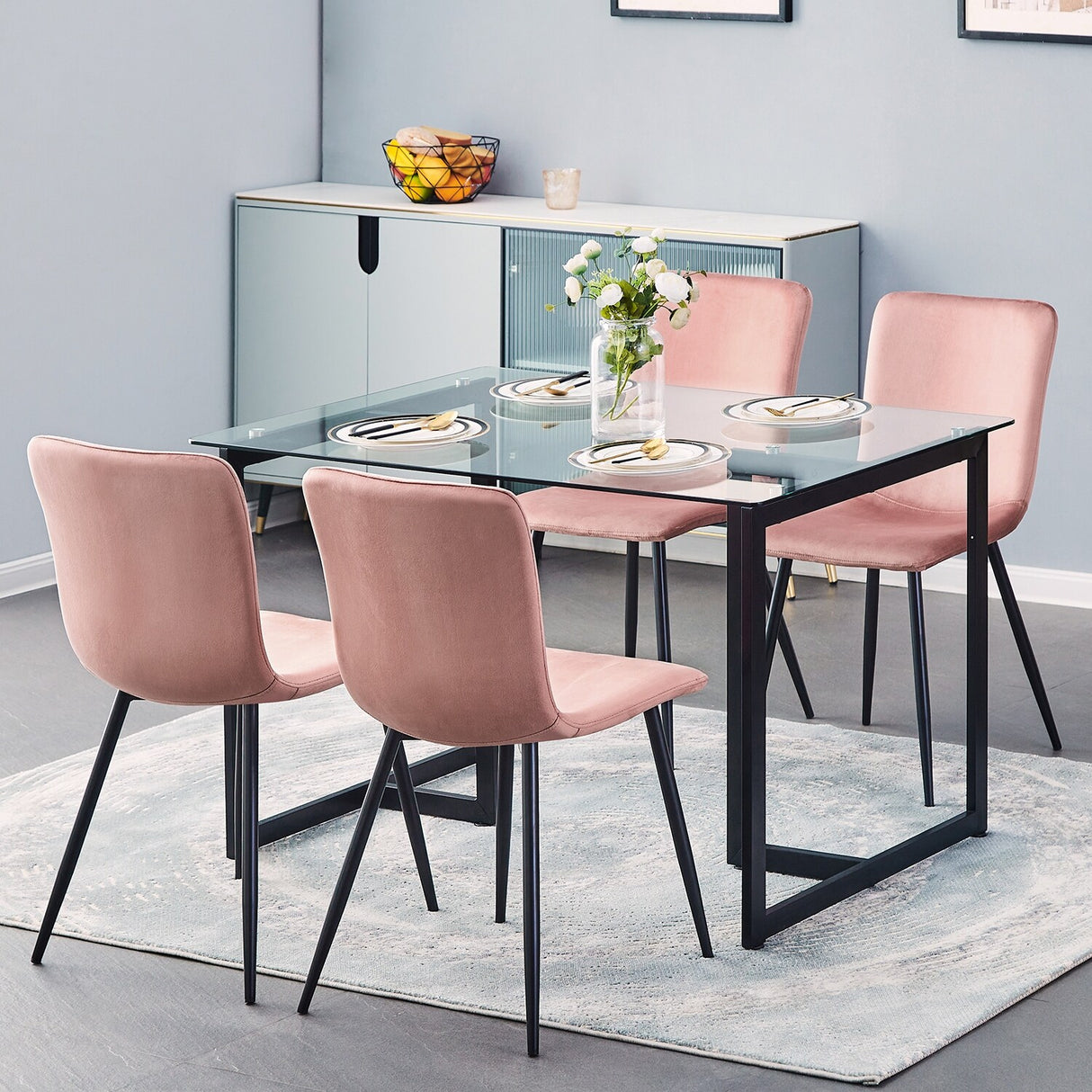 Homy Casa Upholstered Side Chair (Set of 4)