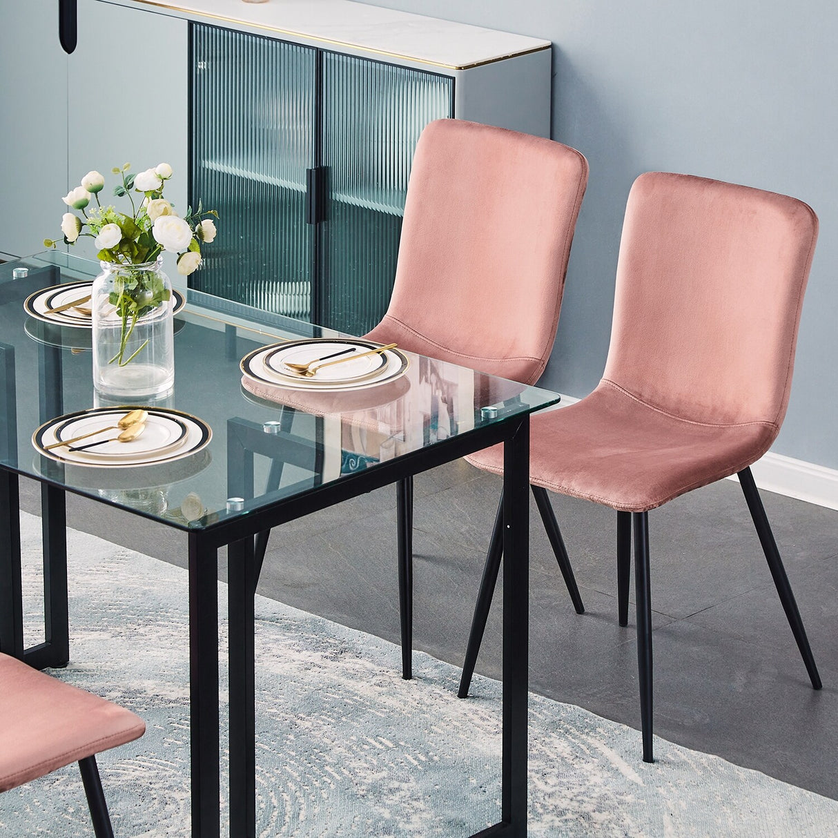 Homy Casa Upholstered Side Chair (Set of 4)
