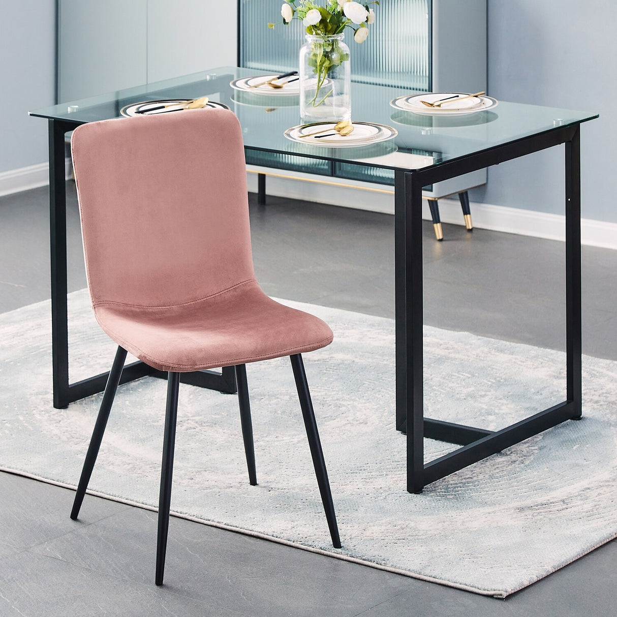 Homy Casa Upholstered Side Chair (Set of 4)