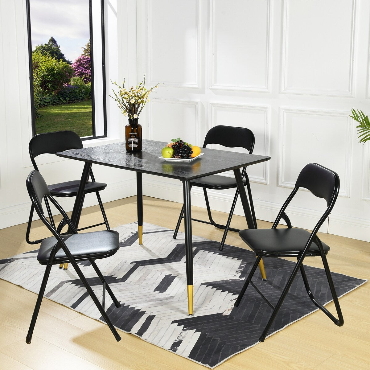 HomyLin Foling Chairs Padded Metal Foldable Conference Chairs Set