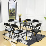 HomyLin Foling Chairs Padded Metal Foldable Conference Chairs Set