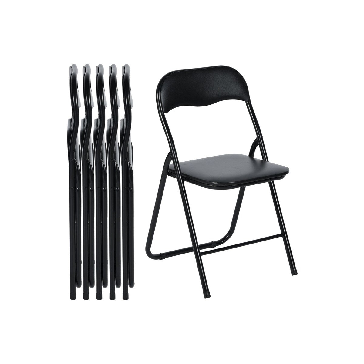 HomyLin Foling Chairs Padded Metal Foldable Conference Chairs Set