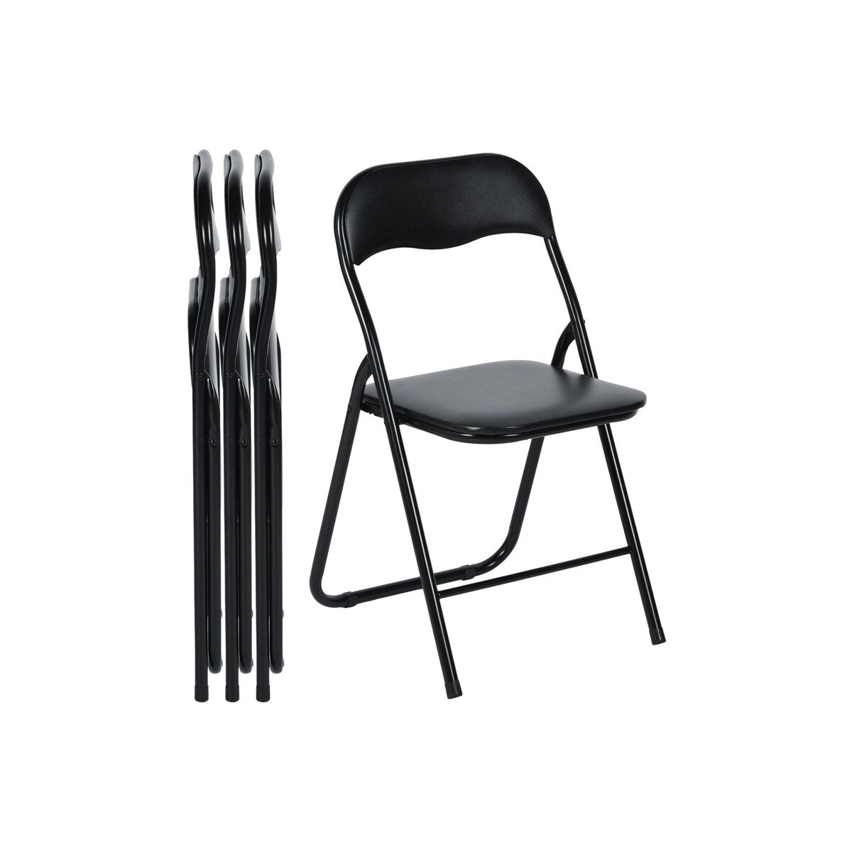 HomyLin Foling Chairs Padded Metal Foldable Conference Chairs Set