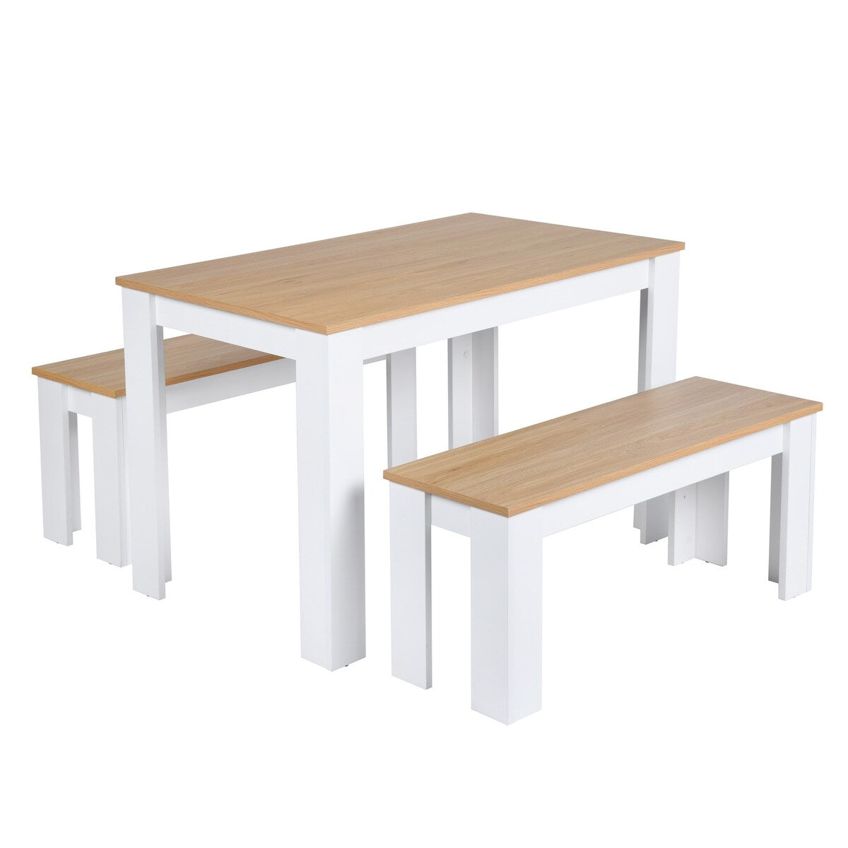 Homylin 3-Piece Dining Set 47.2'' Dining Table with 2 Benches
