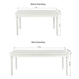 Homylin 60-78'' Extendable Dining Table Solid Wood Removable Leaf