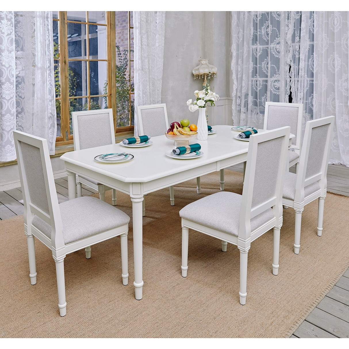 Homylin 60-78'' Extendable Dining Table Solid Wood Removable Leaf