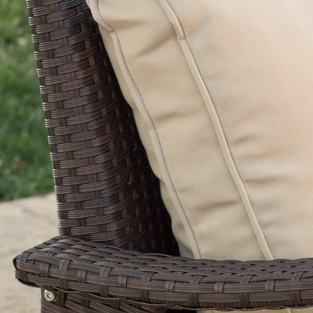 Honolulu Outdoor 3-piece Wicker Chat Set with Cushions by Christopher Knight Home