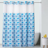 Hookless Kids Silly Sea Life Print Shower Curtain with PVC Liner