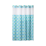 Hookless Kids Silly Sea Life Print Shower Curtain with PVC Liner