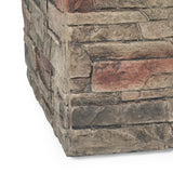 Hoonah 32-inch Outdoor Square Liquid Propane Fire Pit with Lava Rocks by Christopher Knight Home