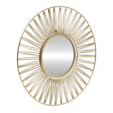 Hopedale Modern Glam Handcrafted Round Sun Wall Mirror by Christopher Knight Home - 30.00" L x 1.00" W x 30.00" H
