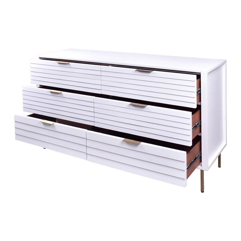 Hopper Studio Portland 6 Drawer Dresser - Cloud White