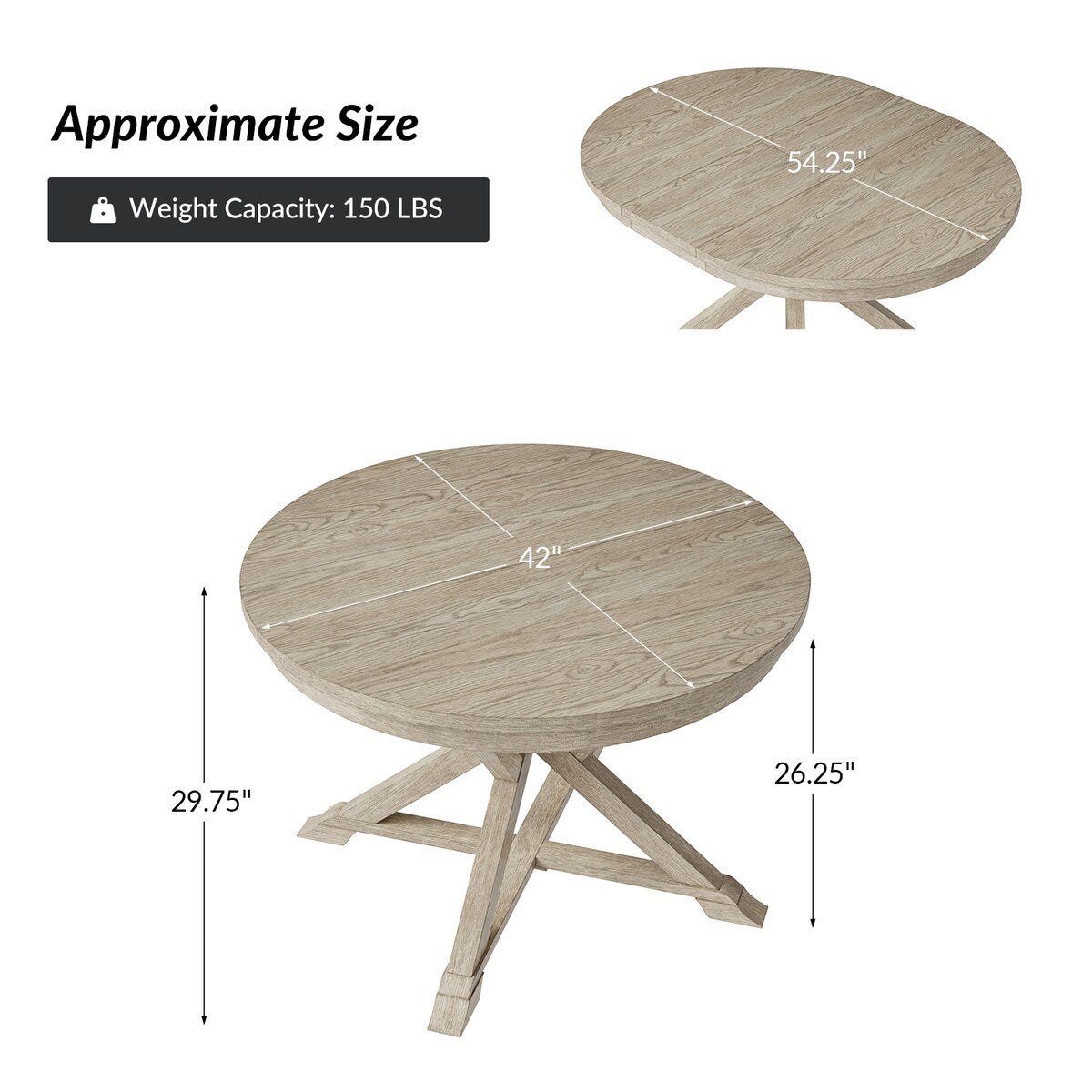 Horacio Traditional Extendable Dining Table with Solid Wood Legs by HULALA HOME