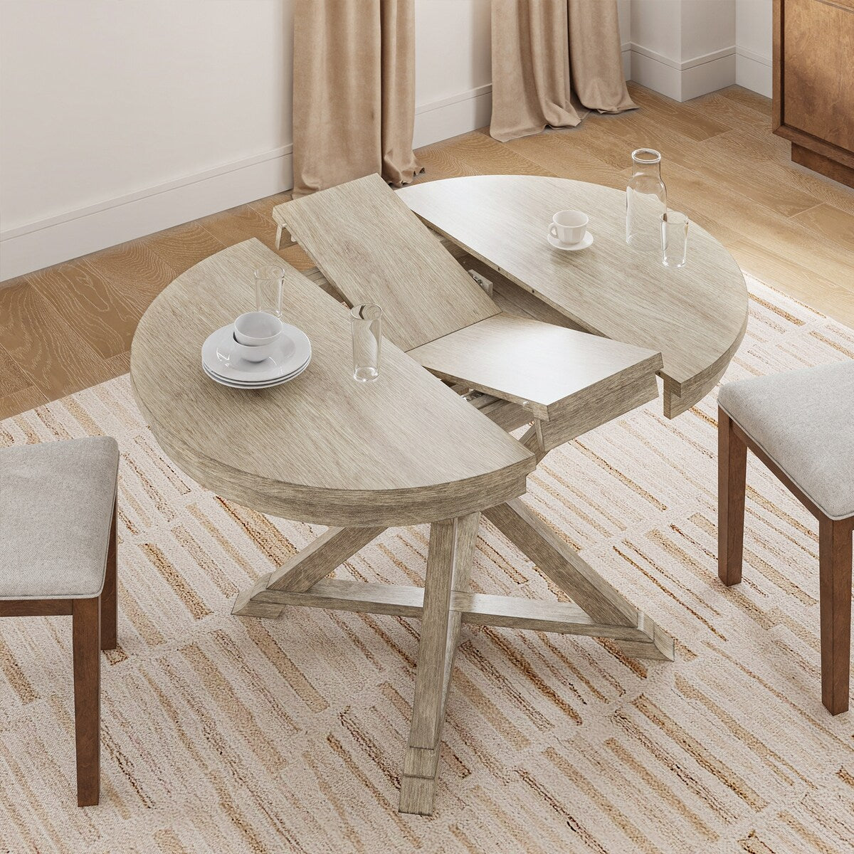 Horacio Traditional Extendable Dining Table with Solid Wood Legs by HULALA HOME