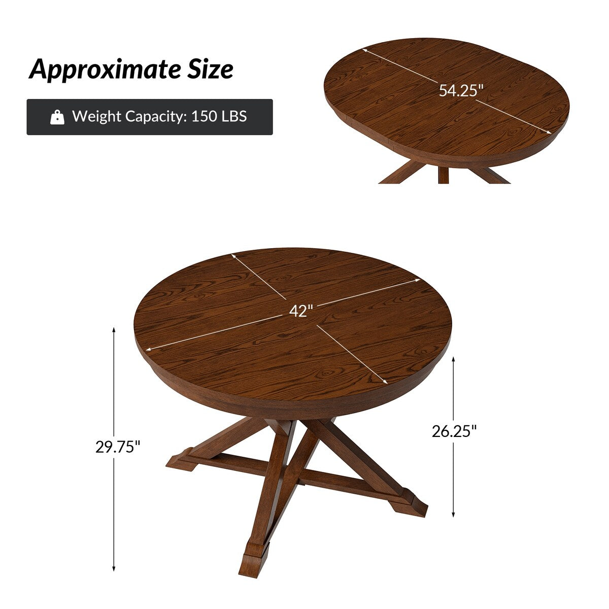 Horacio Traditional Extendable Dining Table with Solid Wood Legs by HULALA HOME