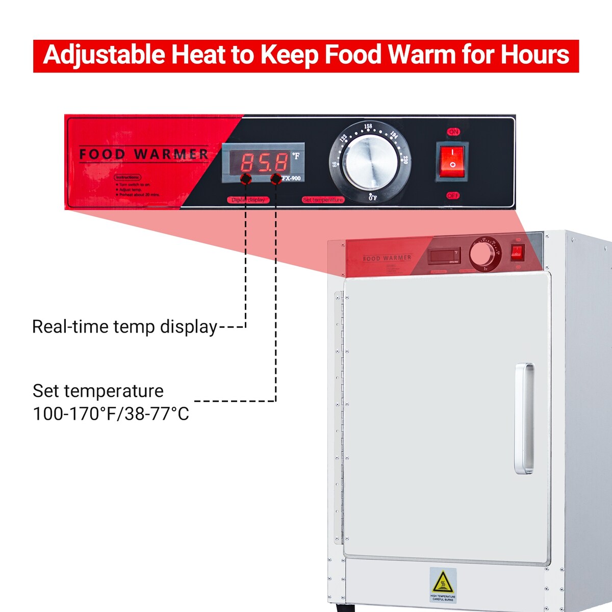 Hot Box Food Warmer Cabinet with Water Tray