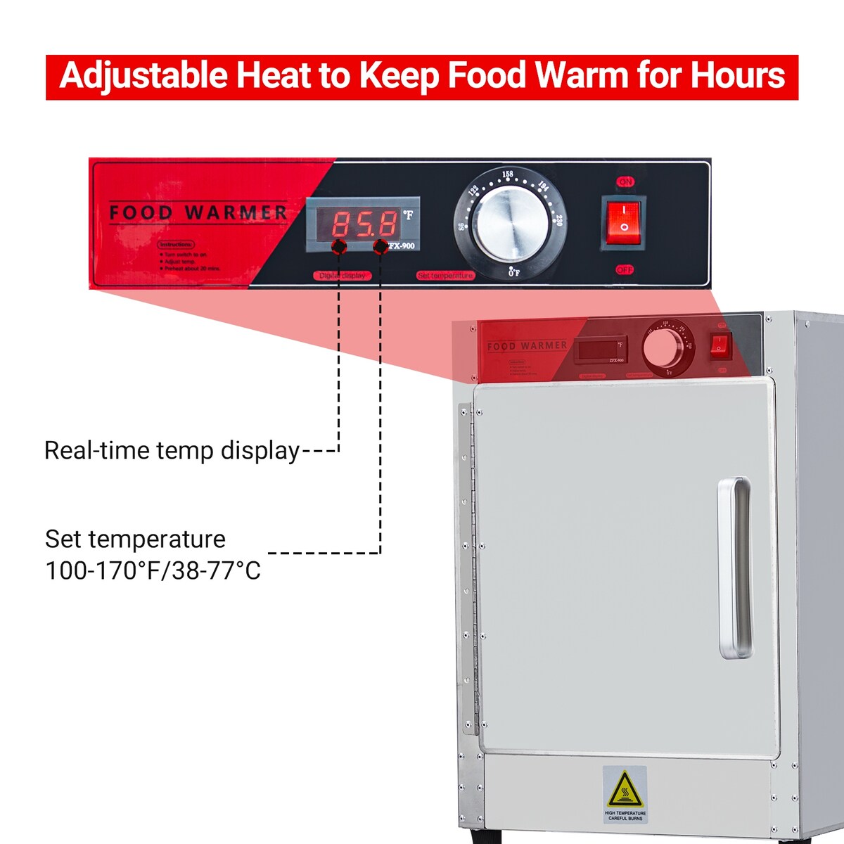 Hot Box Food Warmer Cabinet with Water Tray