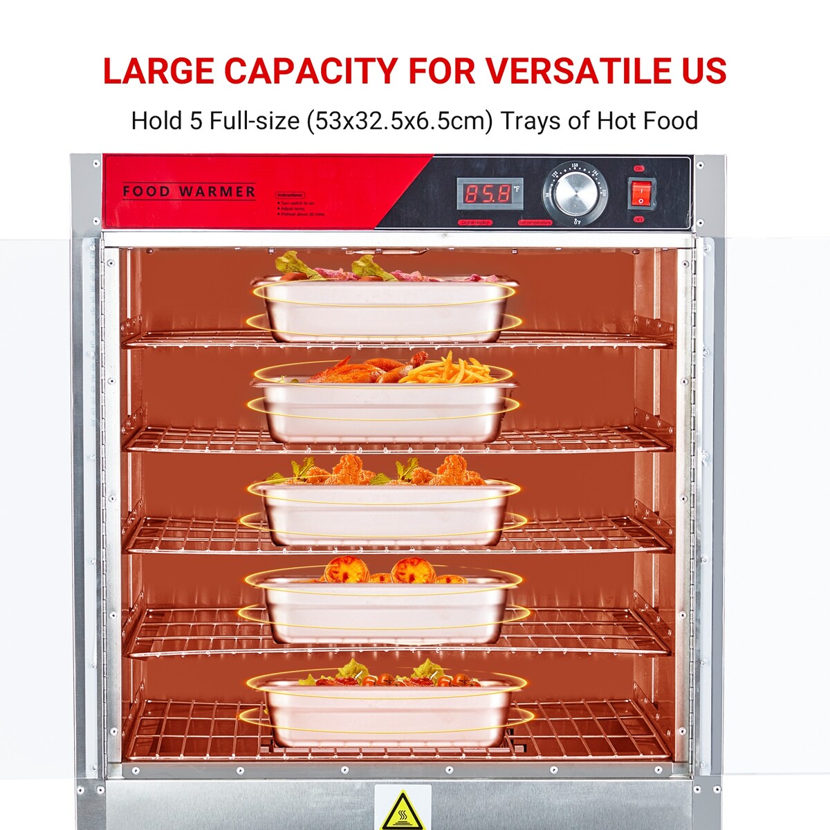 Hot Box Food Warmer Cabinet with Water Tray
