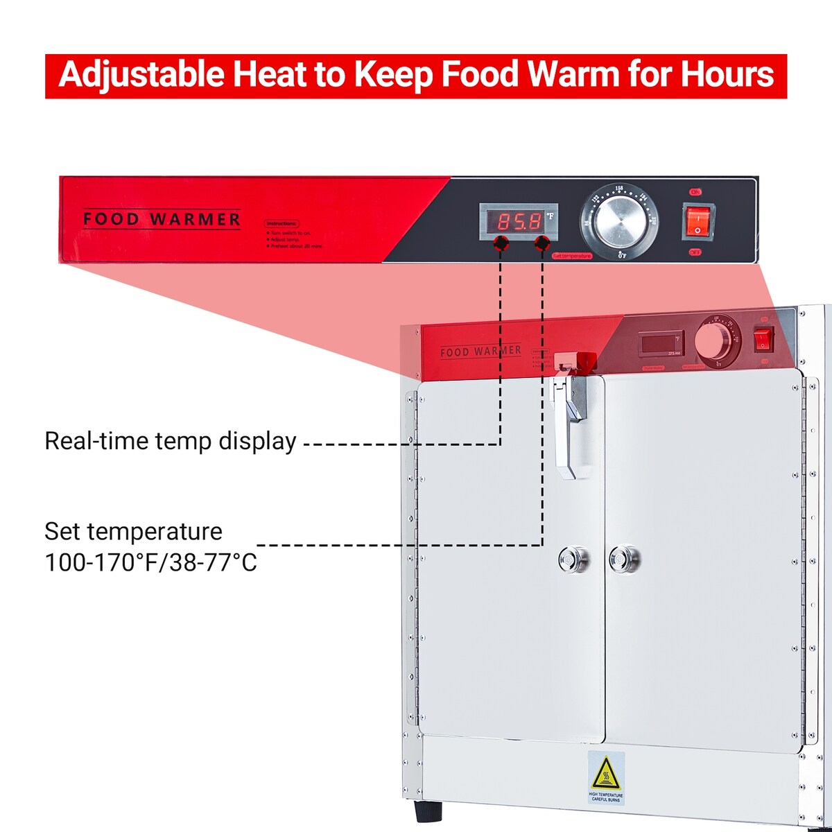 Hot Box Food Warmer Cabinet with Water Tray