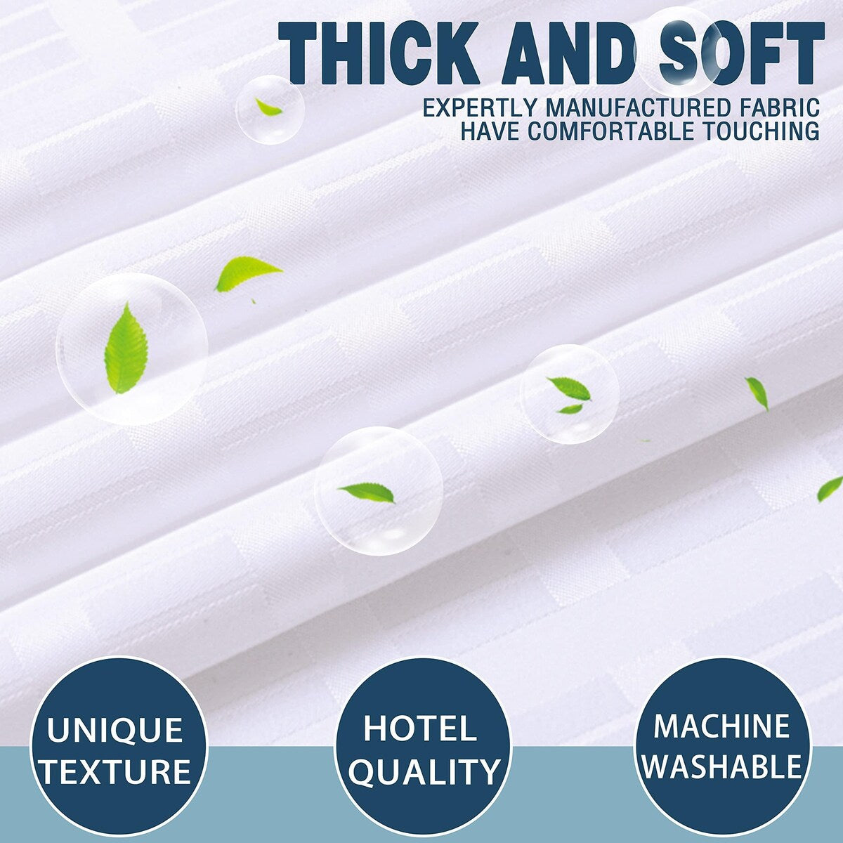 Hotel Style Fabric Shower Curtain with Liner, See Through Window