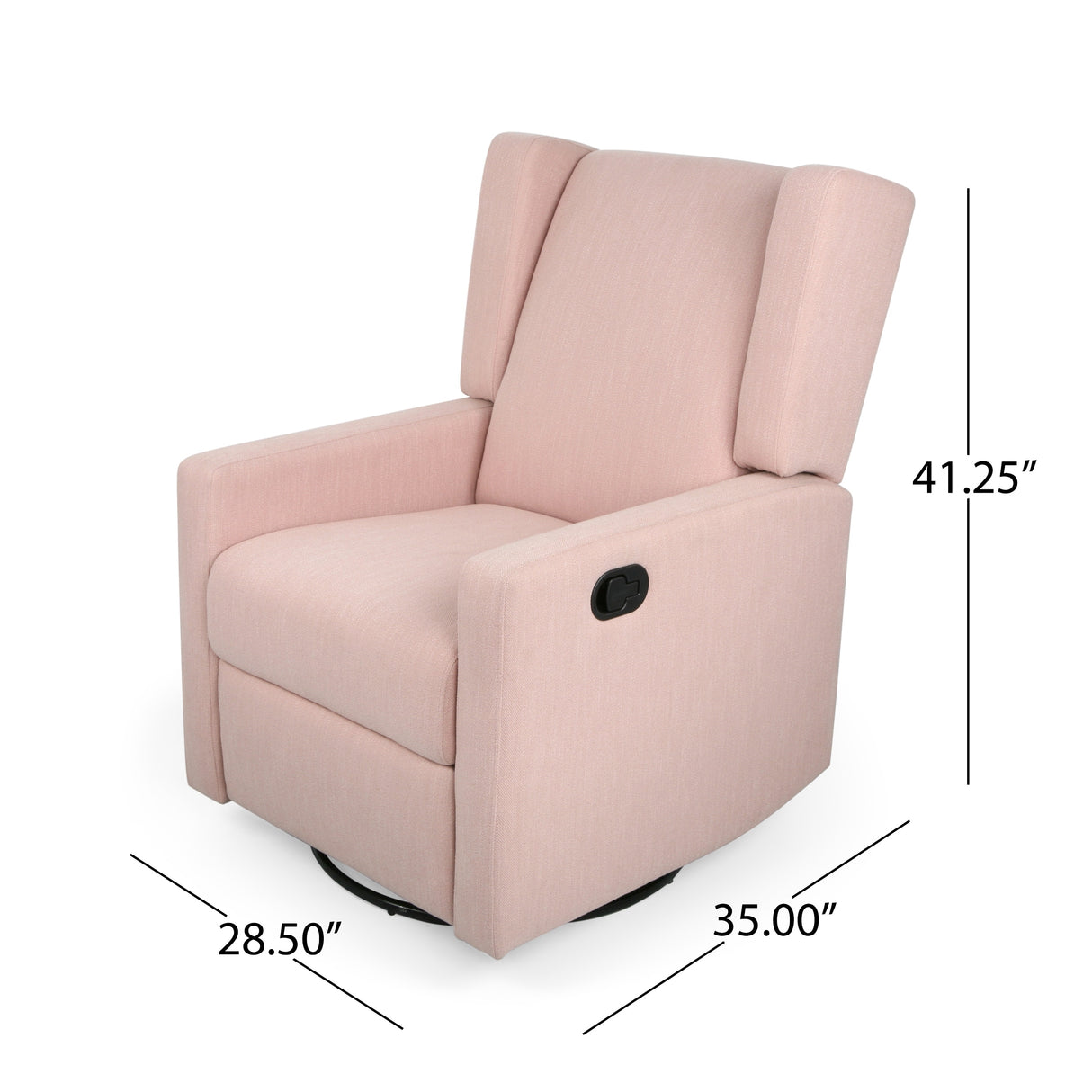 Hounker Contemporary Upholstered Swivel Recliner by Christopher Knight Home