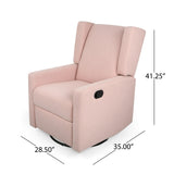 Hounker Contemporary Upholstered Swivel Recliner by Christopher Knight Home