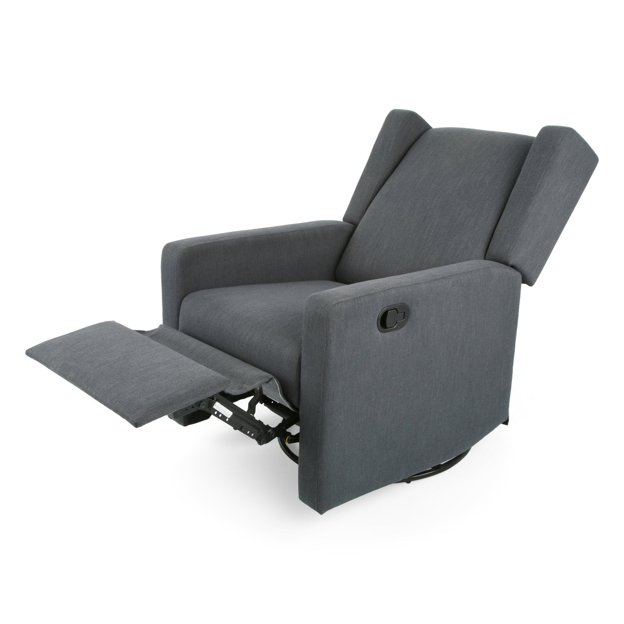 Hounker Contemporary Upholstered Swivel Recliner by Christopher Knight Home