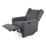 Hounker Contemporary Upholstered Swivel Recliner by Christopher Knight Home