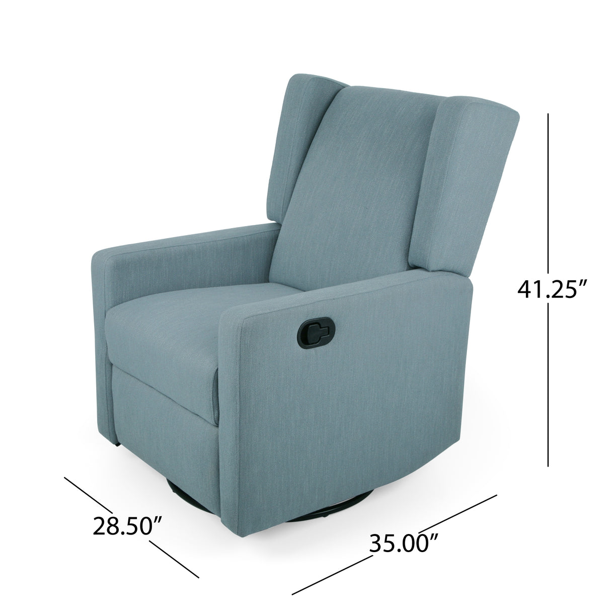 Hounker Contemporary Upholstered Swivel Recliner by Christopher Knight Home