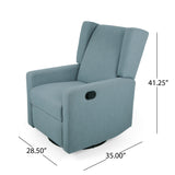 Hounker Contemporary Upholstered Swivel Recliner by Christopher Knight Home