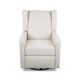 Hounker Contemporary Upholstered Swivel Recliner by Christopher Knight Home