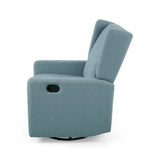 Hounker Contemporary Upholstered Swivel Recliner by Christopher Knight Home