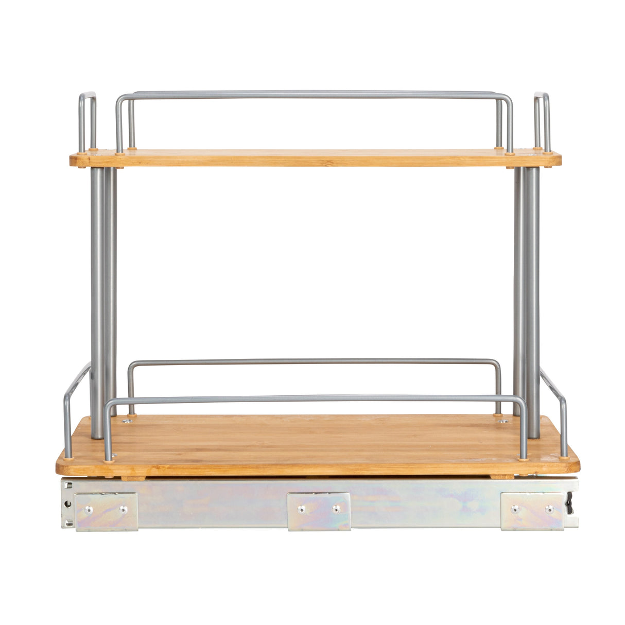 Household Essentials 2-Tier Sliding Cabinet Organizer, Natural Bamboo - 11.5in wide