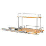 Household Essentials 2-Tier Sliding Cabinet Organizer, Natural Bamboo - 11.5in wide