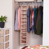 Household Essentials Hanging Shoe Bag Cedar Stow Closet Organizer, Natural