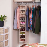 Household Essentials Hanging Shoe Bag Cedar Stow Closet Organizer, Natural
