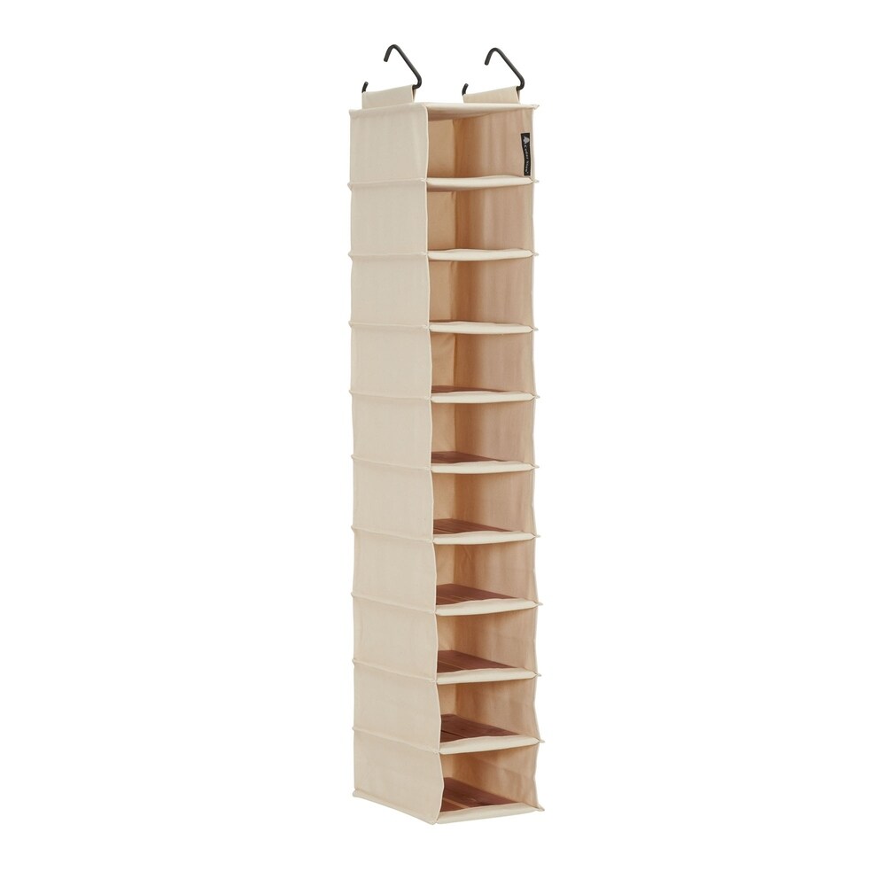 Household Essentials Hanging Shoe Bag Cedar Stow Closet Organizer, Natural